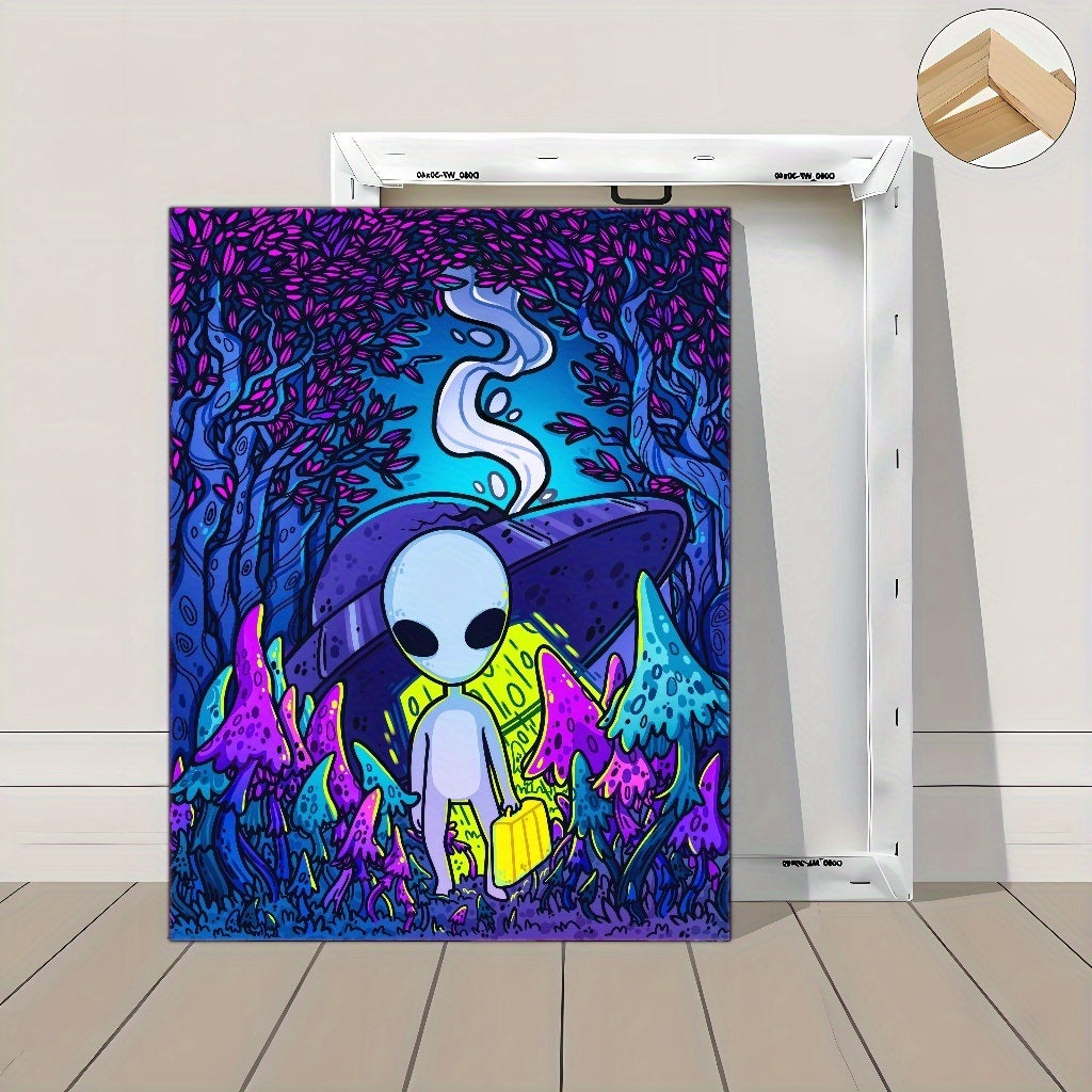 Pop Art Alien Canvas Prints Modern Deco Style