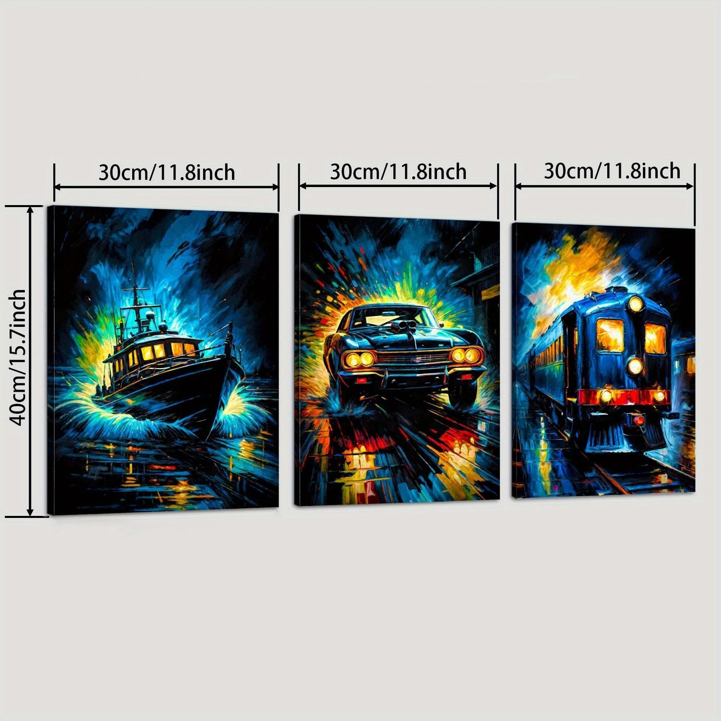 Retro Transport Canvas Prints City Lights Art