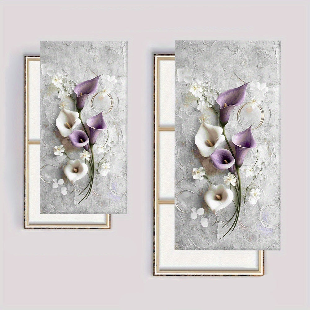 Calla Lilies White Flowers Elegant Framed Canvas Floral Art