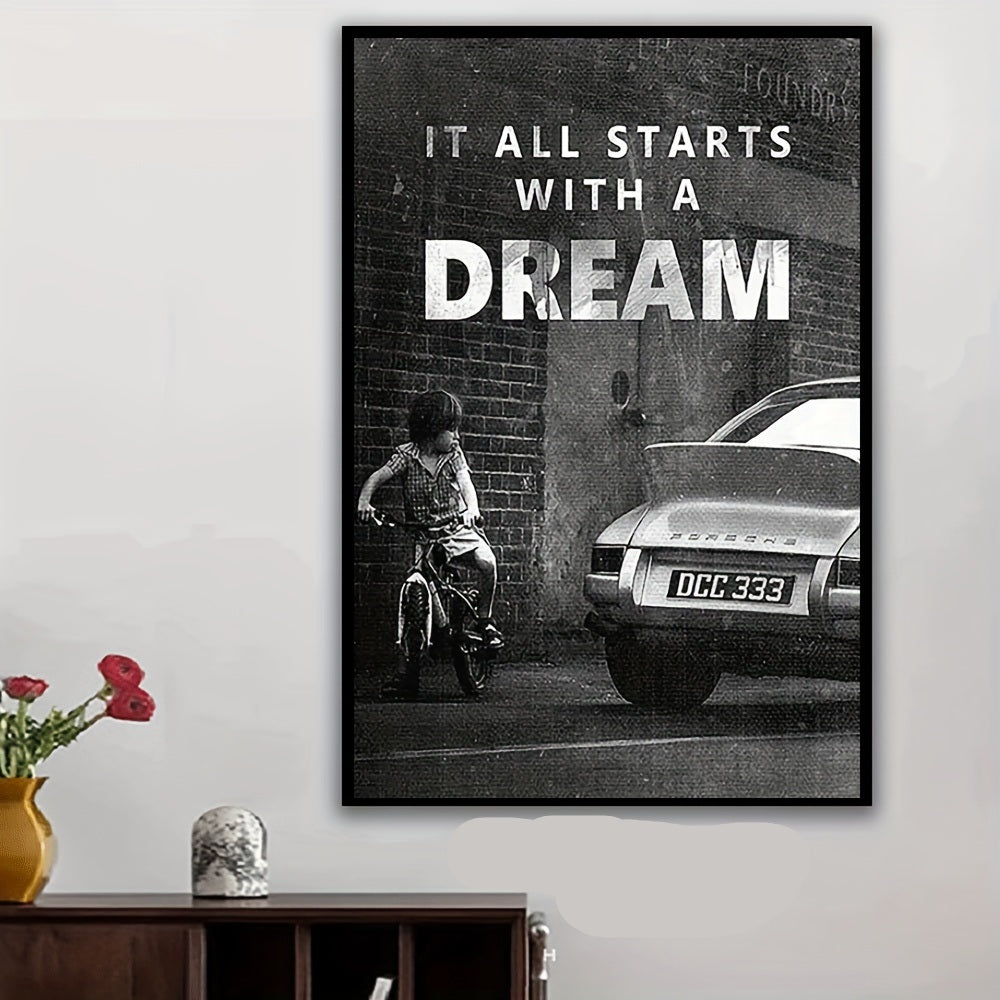 Dream Big Modern Motivational Canvas Art