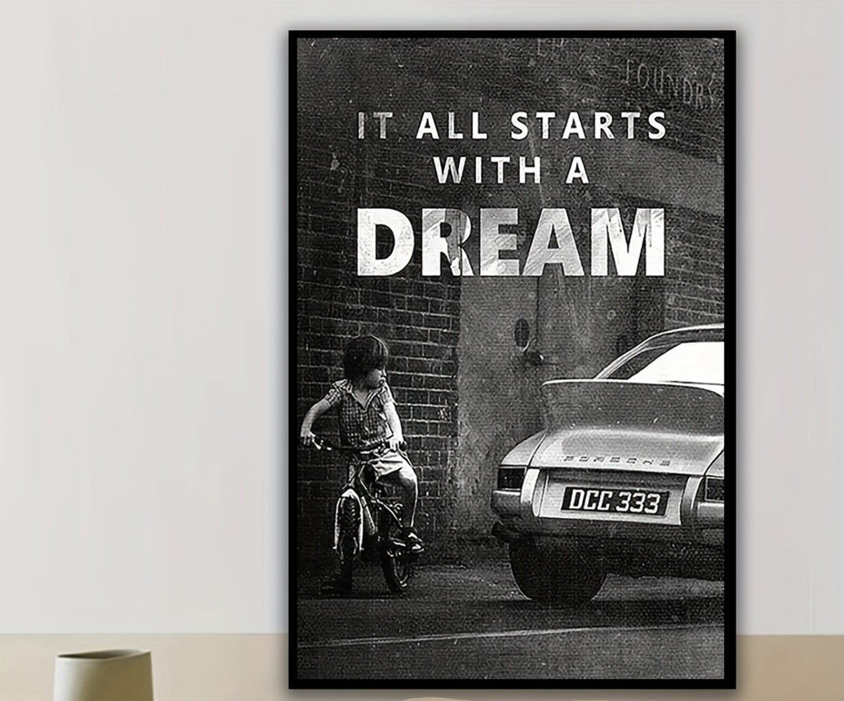 Dream Big Modern Motivational Canvas Art
