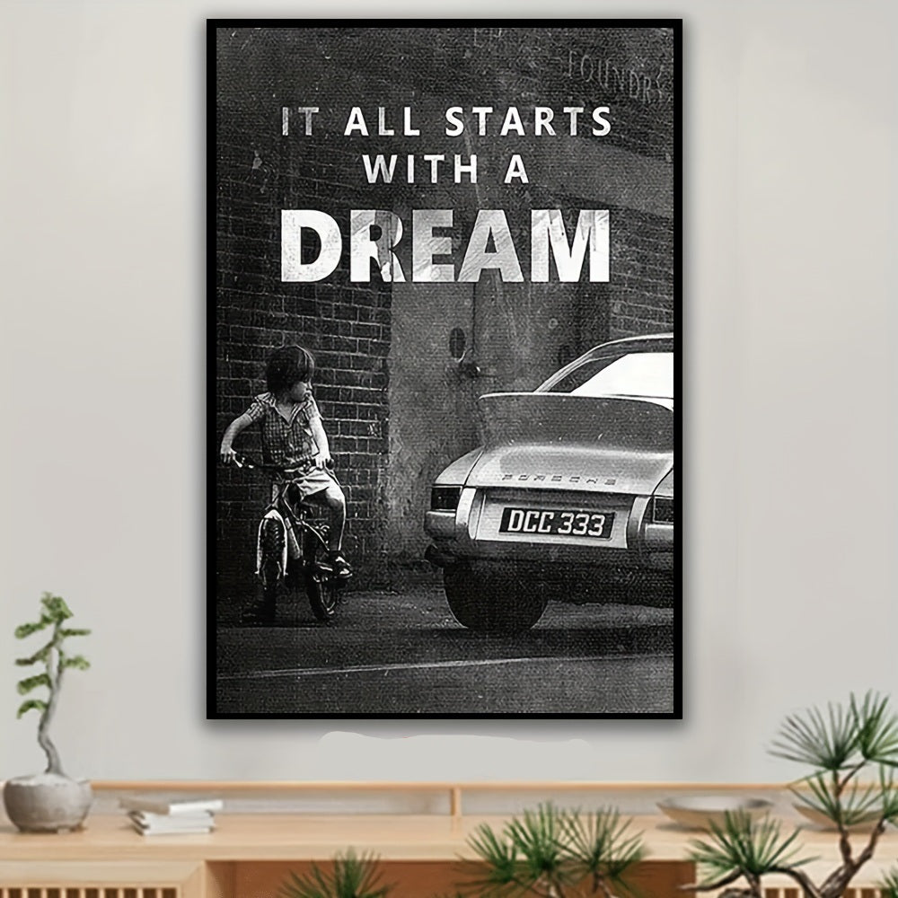 Dream Big Modern Motivational Canvas Art