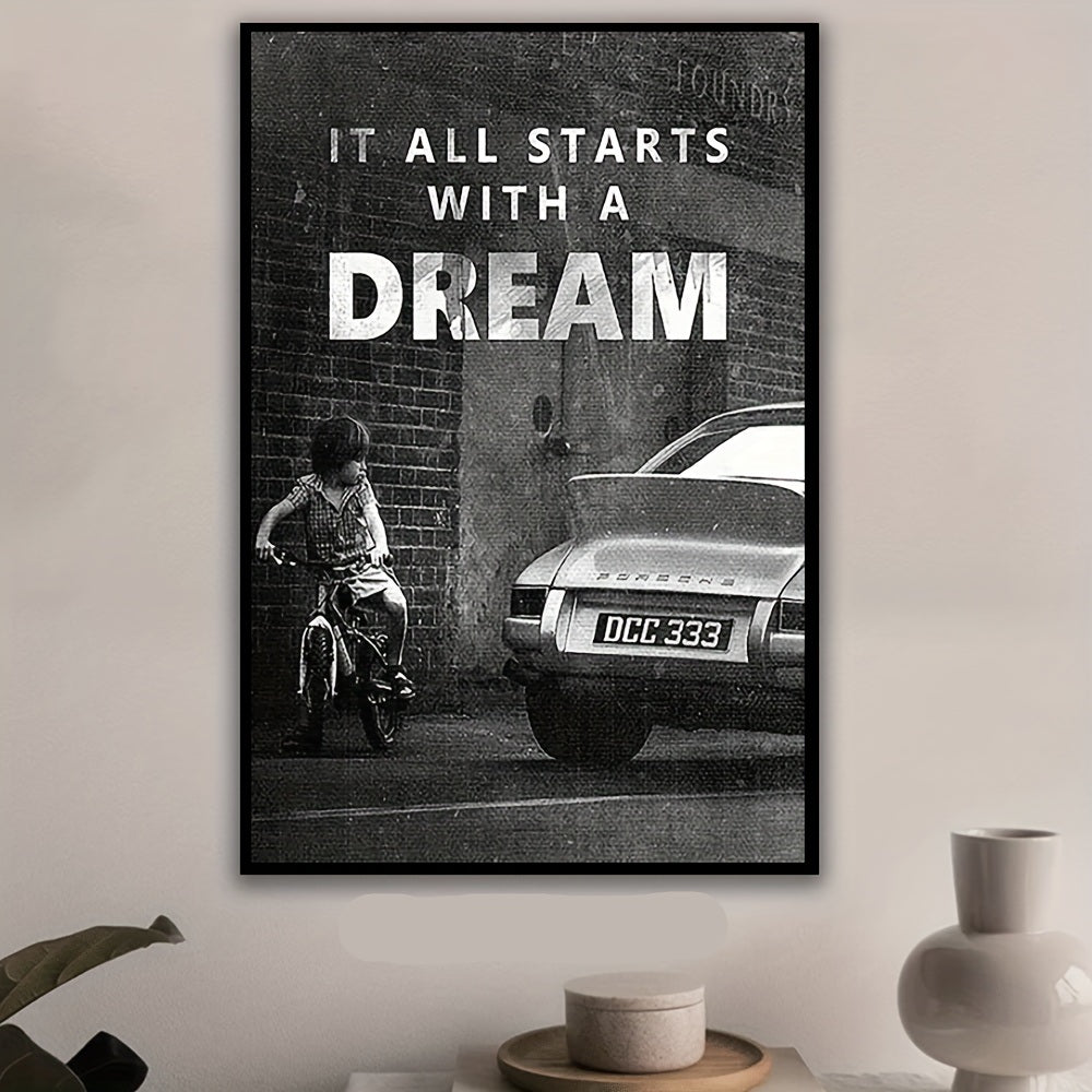 Dream Big Modern Motivational Canvas Art