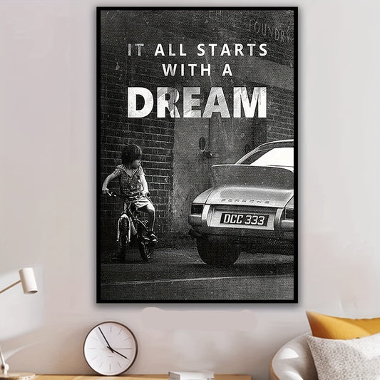 Dream Big Modern Motivational Canvas Art