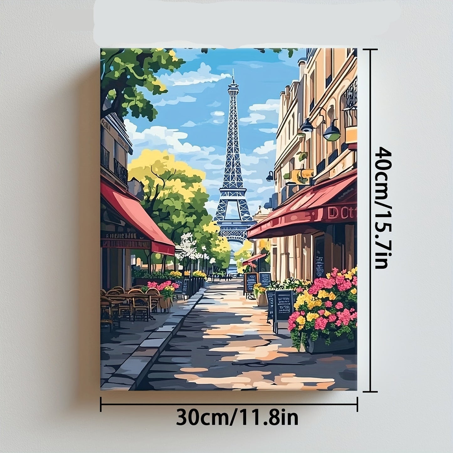 Vibrant Paris Street Scenes Canvas Art Eiffel Tower Café Charm