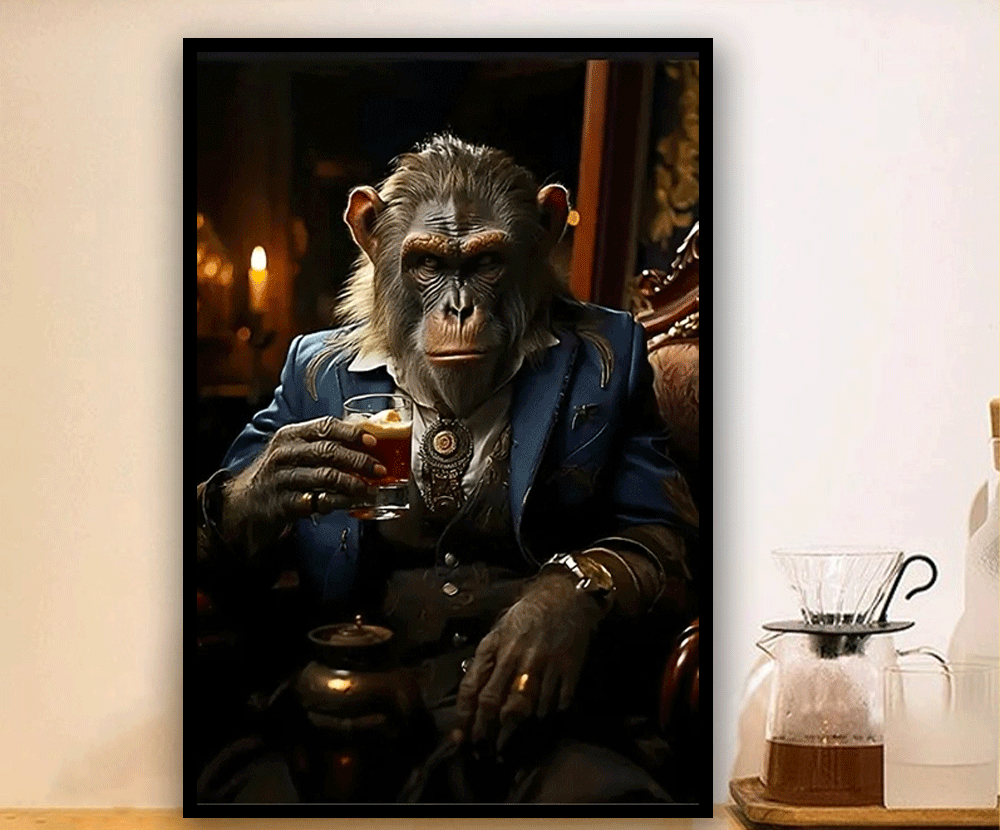 Modern Gorilla Art Bold Unique Wall Decor