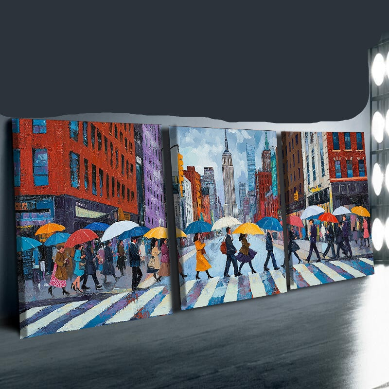 NYC Canvas Vibrant Street Scenes Art