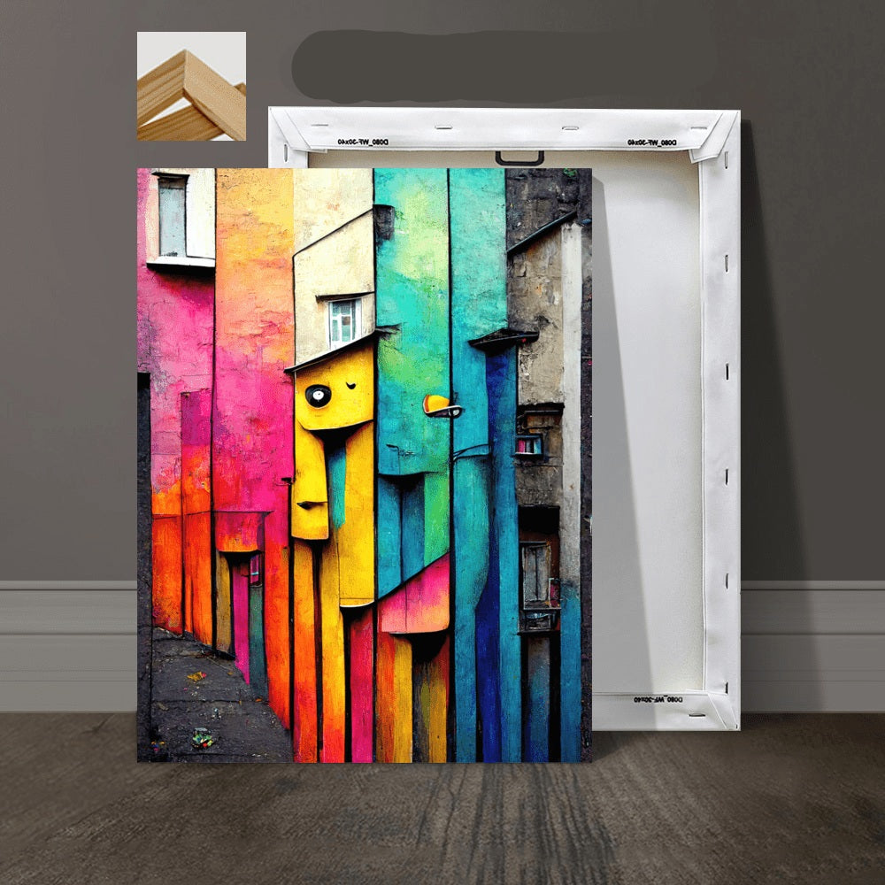 Vibrant Street Scenes Abstract Art Modern Canvas Prints for Any Space