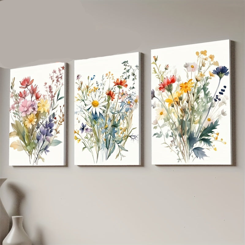 Elegant Wildflower Watercolor Canvas Art