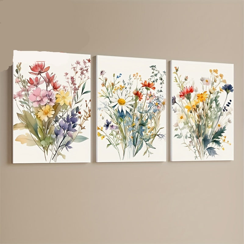 Elegant Wildflower Watercolor Canvas Art