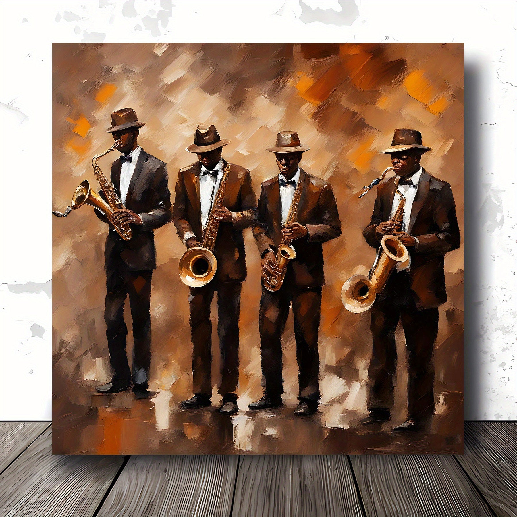 Jazz Orchestra Canvas Art with Wooden Frame