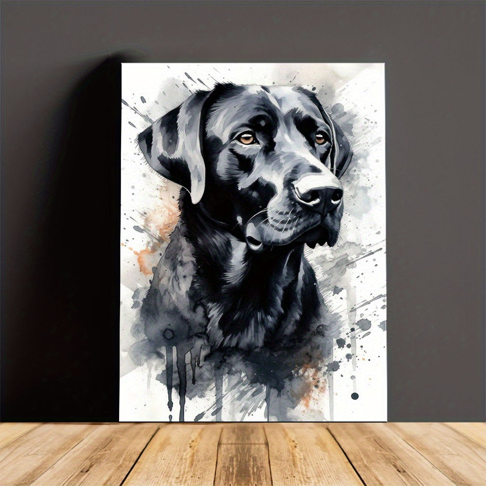 Black Labrador Canvas Art with Frame 