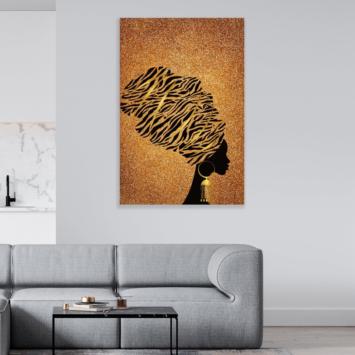 Gold Details Queen Canvas Art