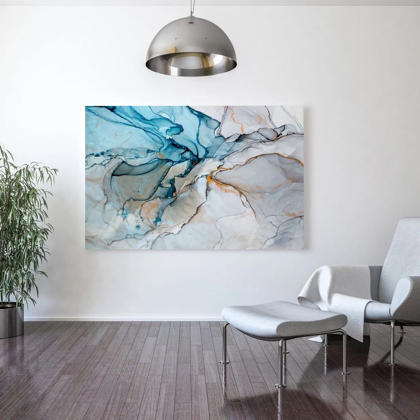 Acqua Marble Canvas Art