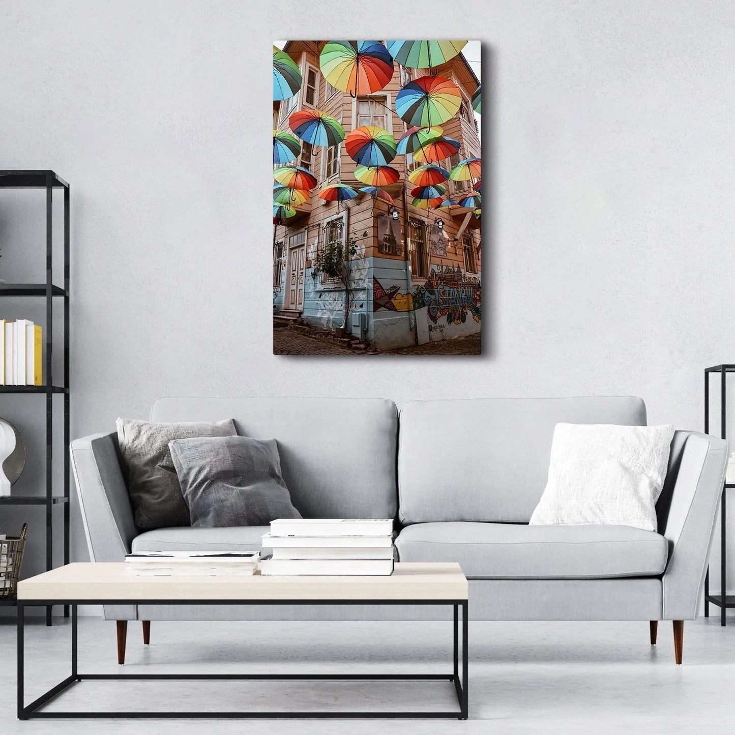 Rainbow Umbrella Canvas Art