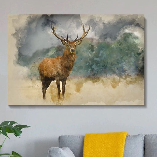 The Stag Animal Canvas Art
