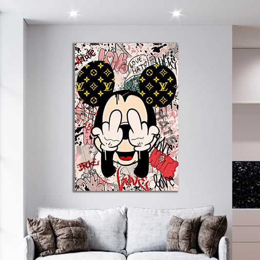 Taking the Mickey Fingers Canvas Art