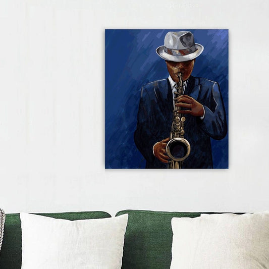 The Saxophone Musician Canvas Art