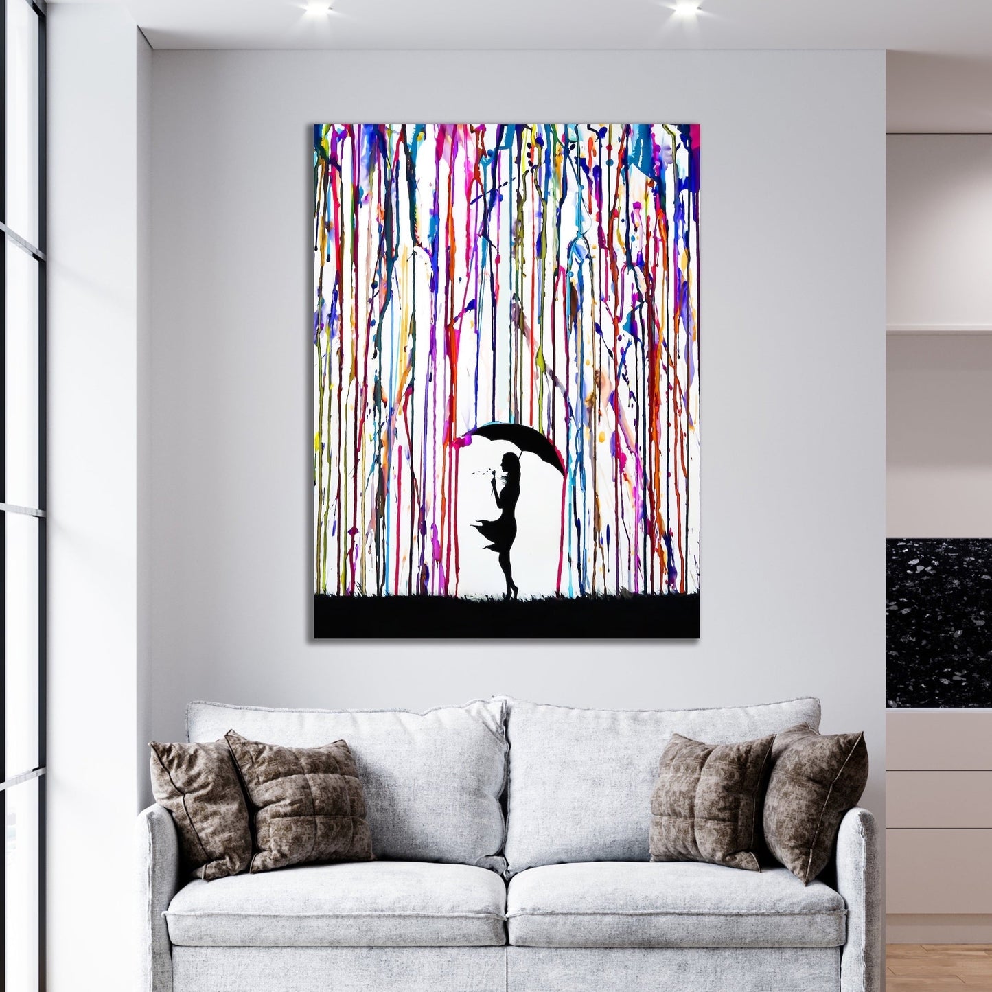 Umbrella Woman Canvas Art