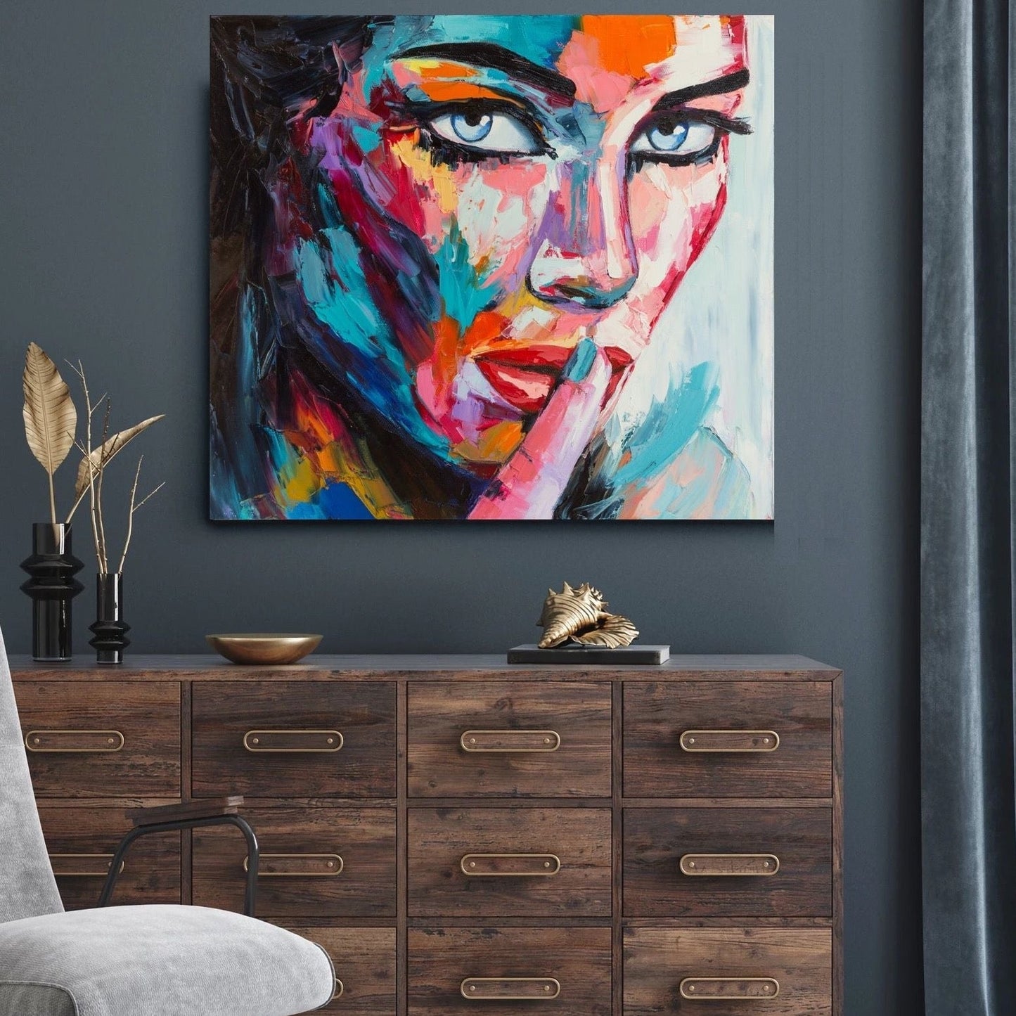 Shhh Woman Canvas Art