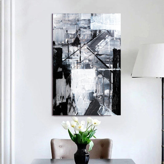 Monochrome Abstract Canvas Art Print