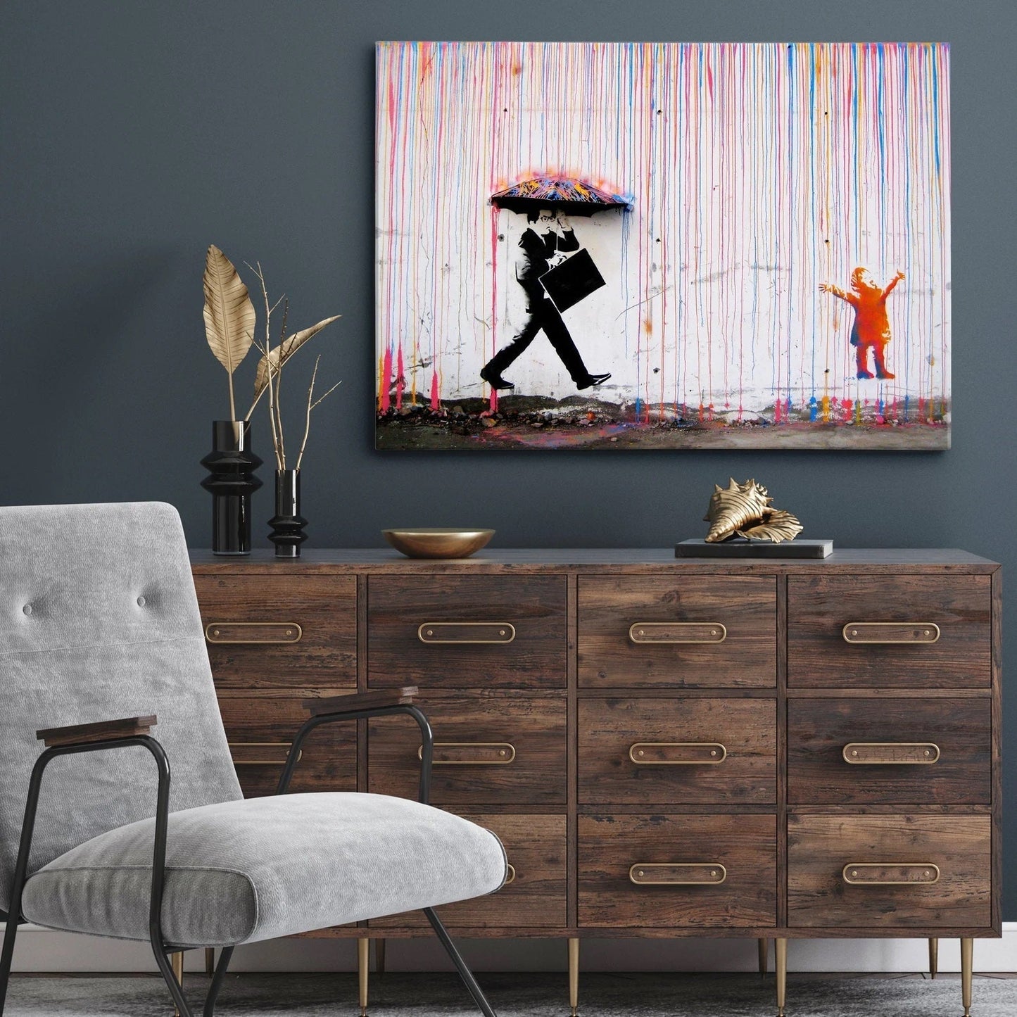 Rain Street Canvas Art