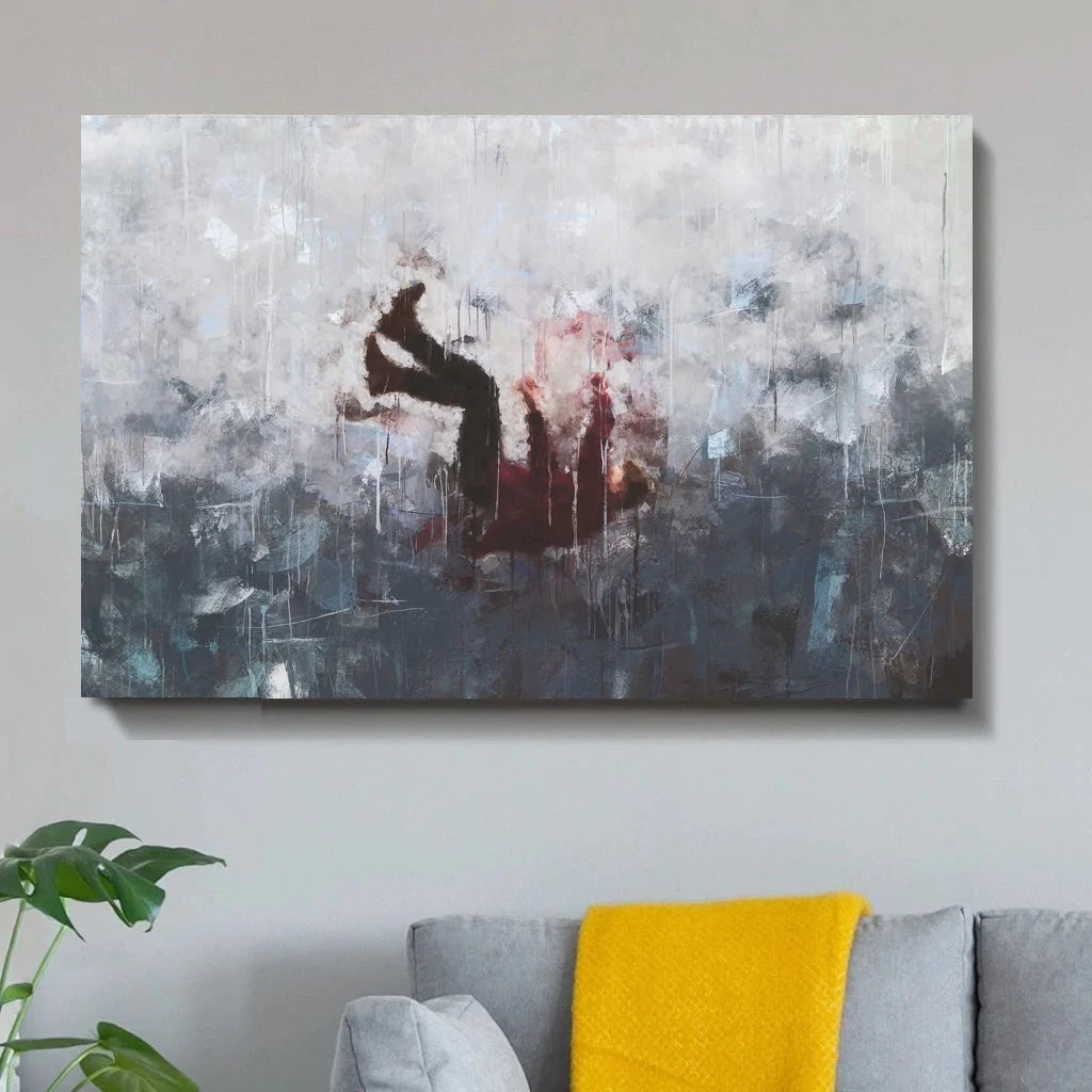 Man Falling Away Canvas Art