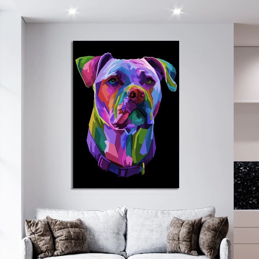 The Geo Dog Canvas Art